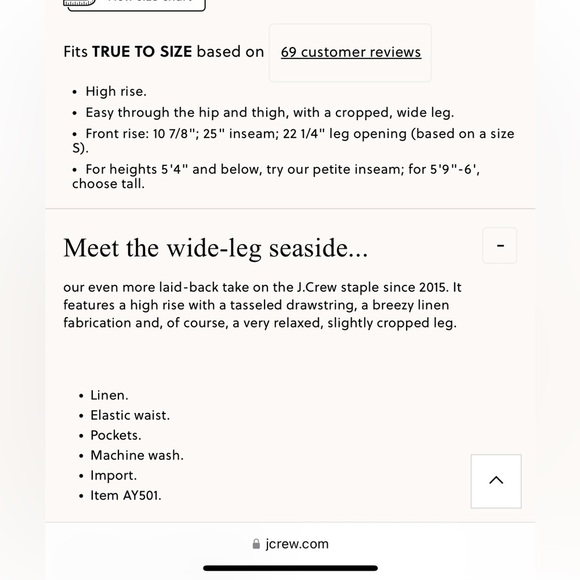 J Crew Wide Leg Seaside Pant In Linen AY501 sz XL - Picture 3 of 8